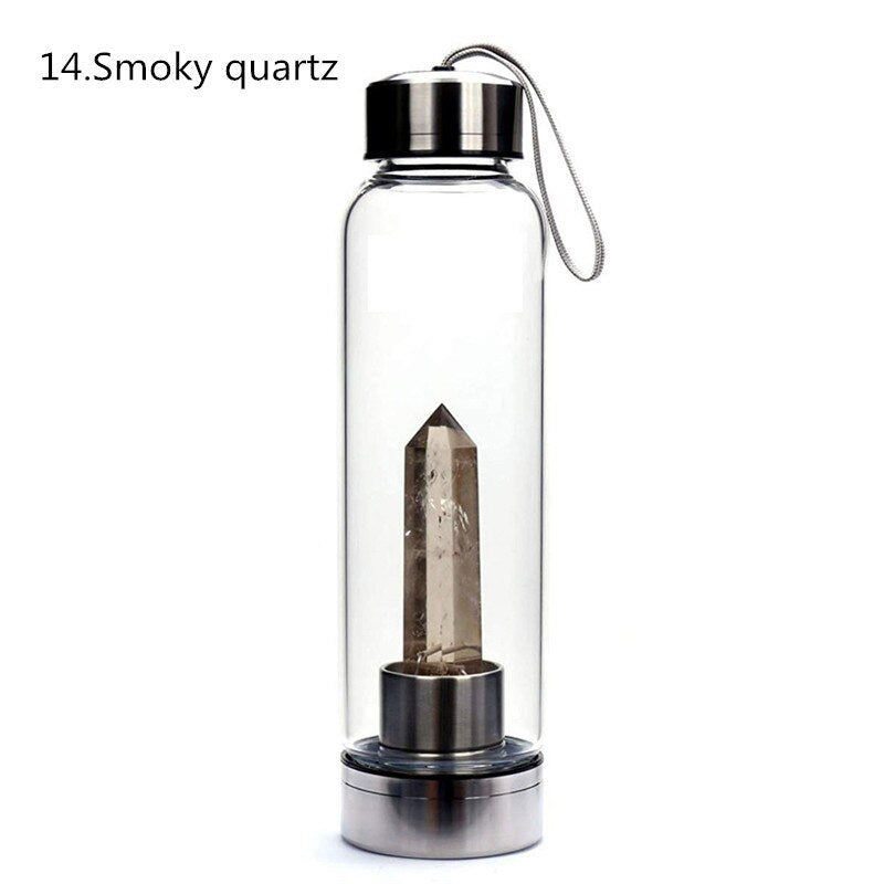 GAIA²O Glass Healing Crystal Water Bottle